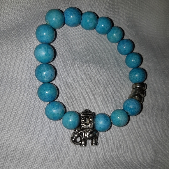 Turquoise Beaded Stretch Bracelet - Picture 1 of 5